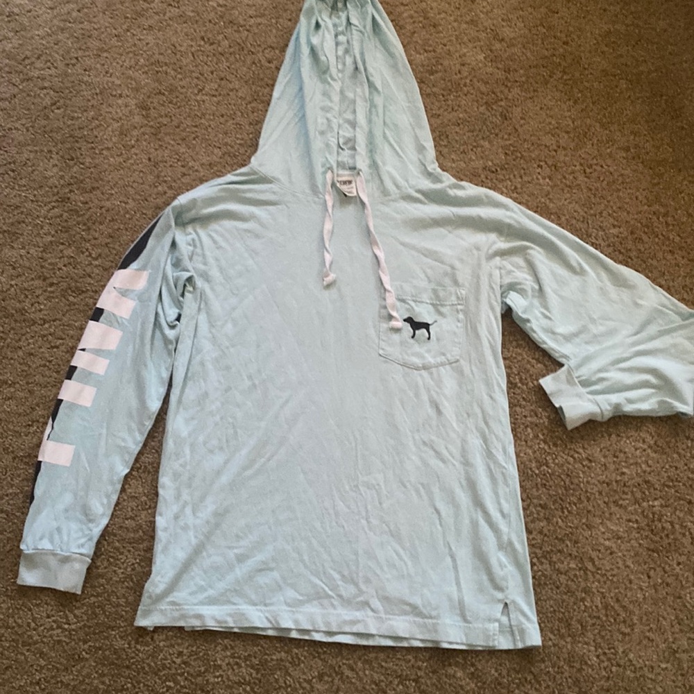 Baby Blue Victoria’s Secret Lightweight Long Sleeve Hoodie💙❄️